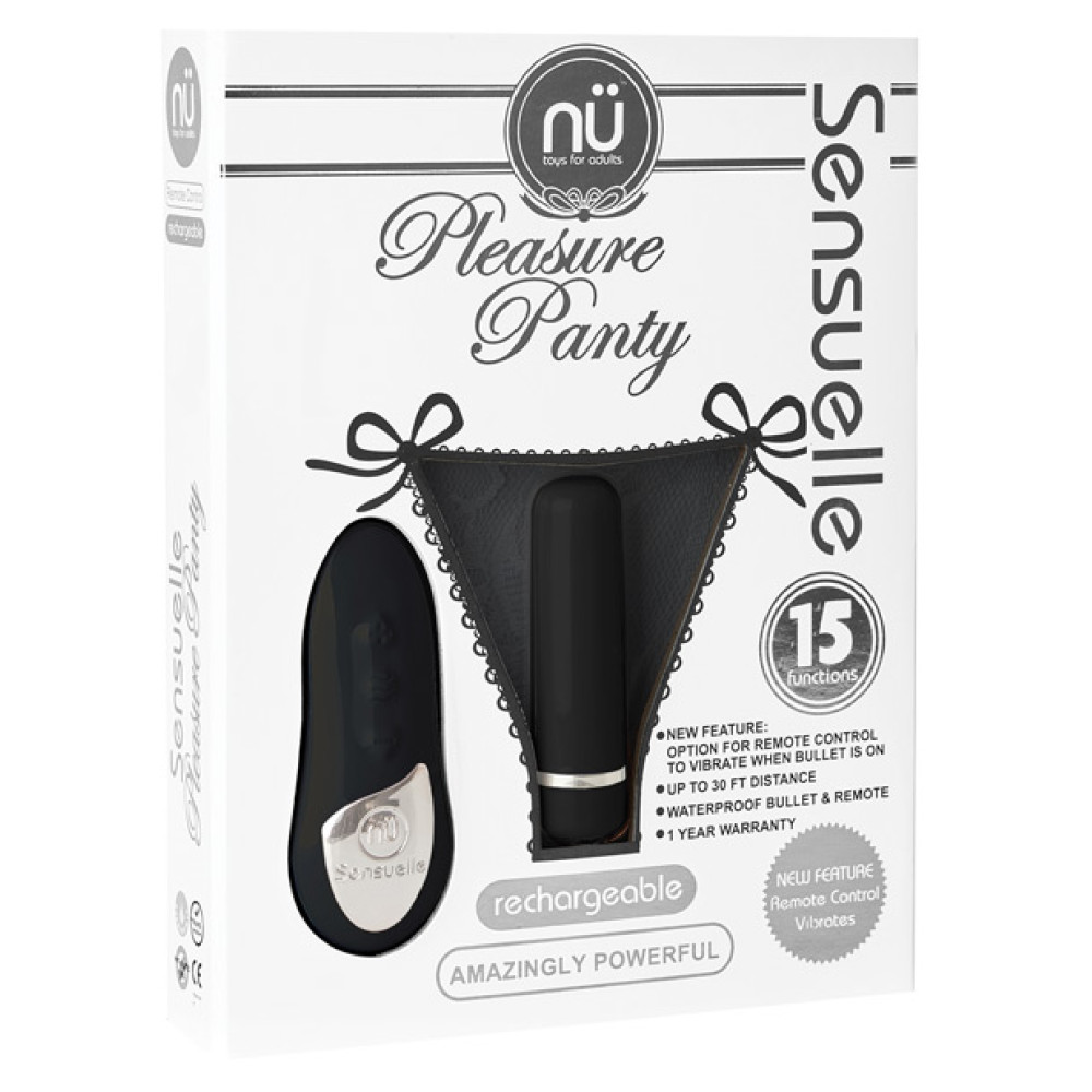 Nu Sensuelle Pleasure Panty Bullet w/Remote Control 15 Functions - Black