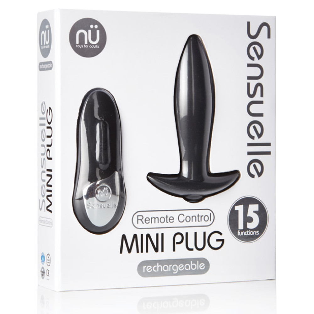 Nu Sensuelle Remote Control Rechargeable Mini Plug - Black