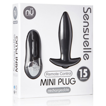 Nu Sensuelle Remote Control Rechargeable Mini Plug - Black