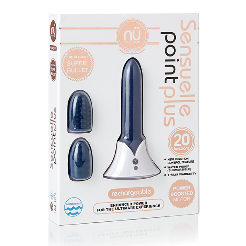Nu Sensuelle Point Plus Rechargeable Bullet - Navy Blue