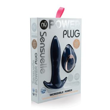 Nu Sensuelle Power Plug 20 Function Remote Control Butt Plug - Navy Blue