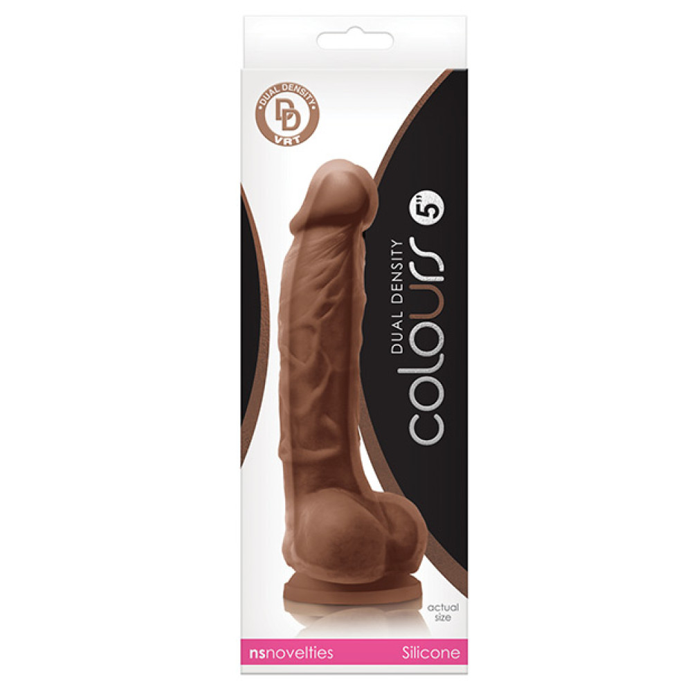 Colours Dual Density 5" Dildo - Brown