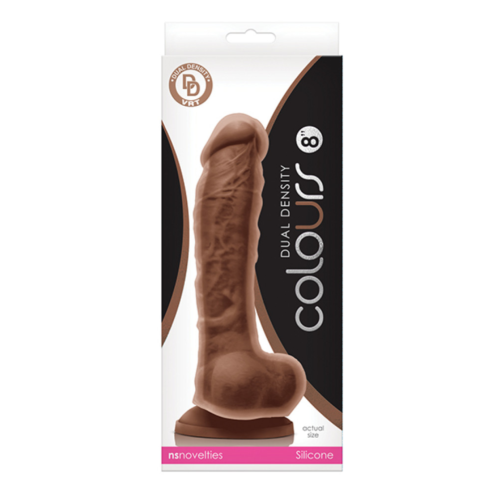 Colours Dual Density 8" Dildo - Brown