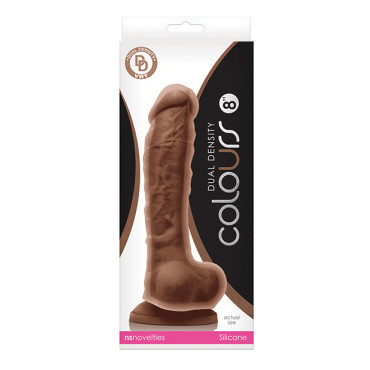 Colours Dual Density 8" Dildo - Brown