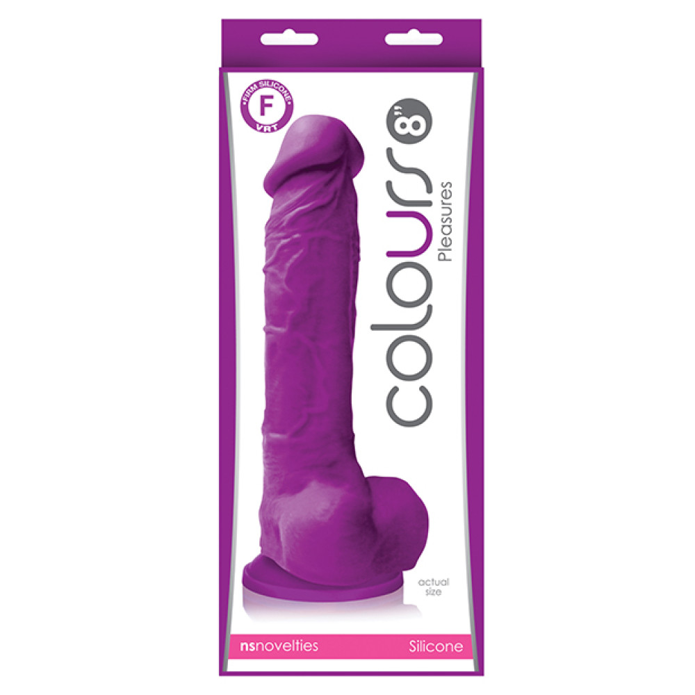 Colours Pleasures 8" Dildo w/Suction Cup - Purple