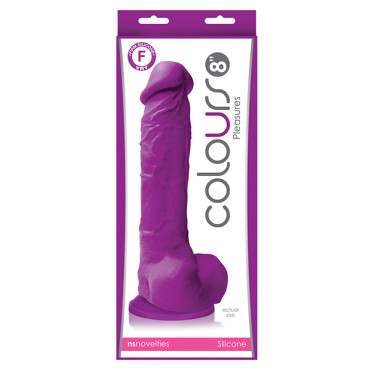 Colours Pleasures 8" Dildo w/Suction Cup - Purple