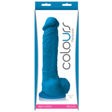 Colours Pleasures 8" Dildo w/Suction Cup - Blue
