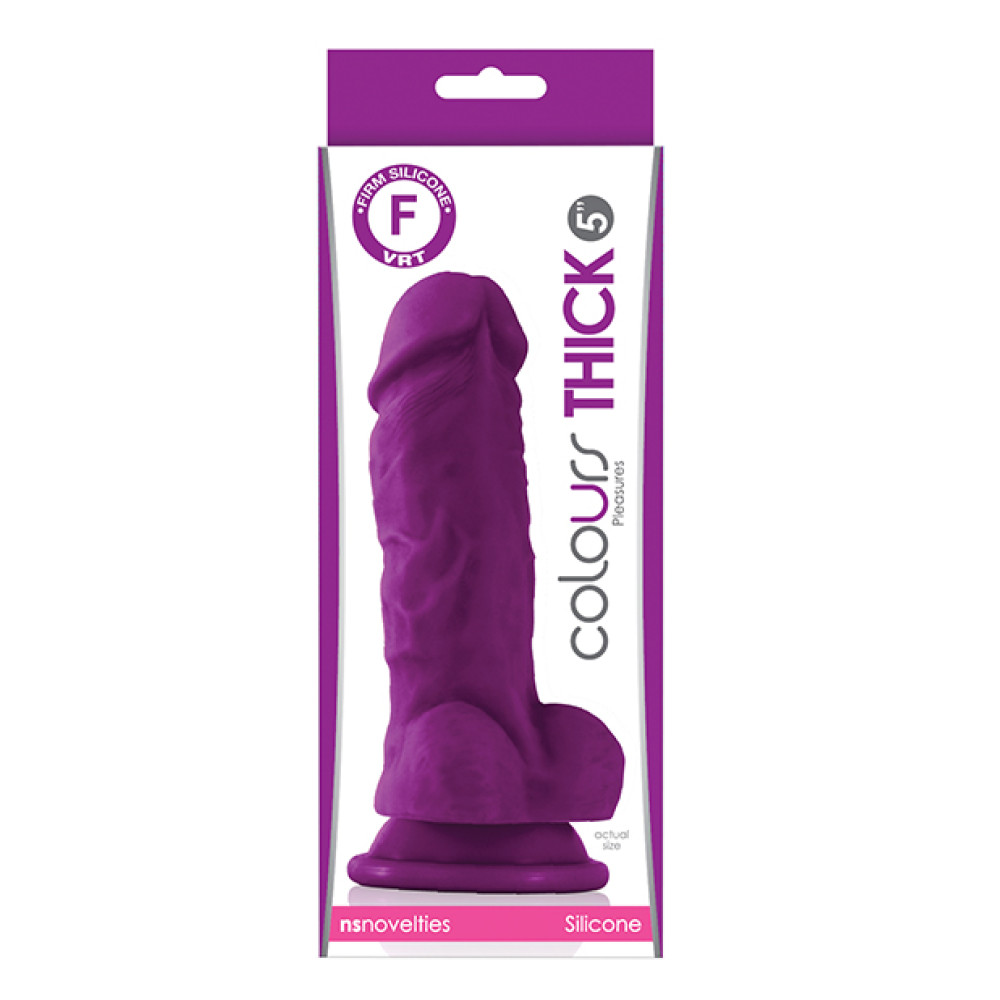 Colours Pleasures Thick 5" Dildo - Purple