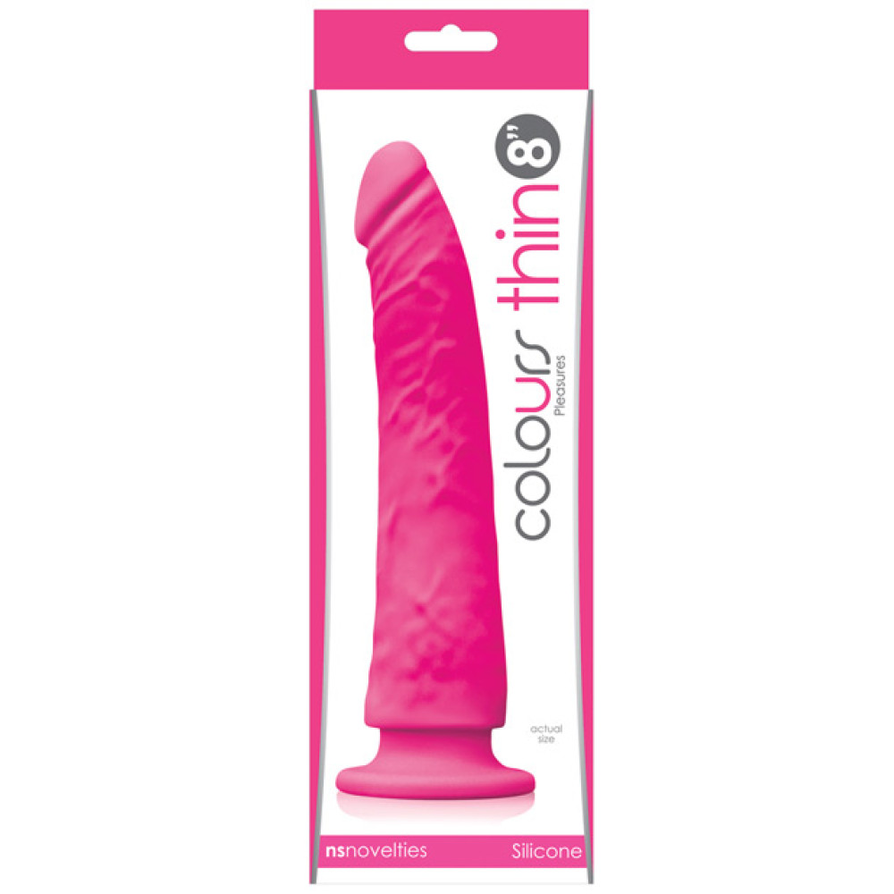 Colours Pleasures Thin 8" Dildo - Pink