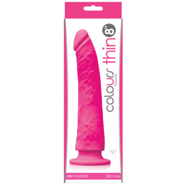 Colours Pleasures Thin 8" Dildo - Pink