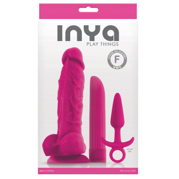 INYA Play Things Set of Plug, Dildo & Vibrator - Pink