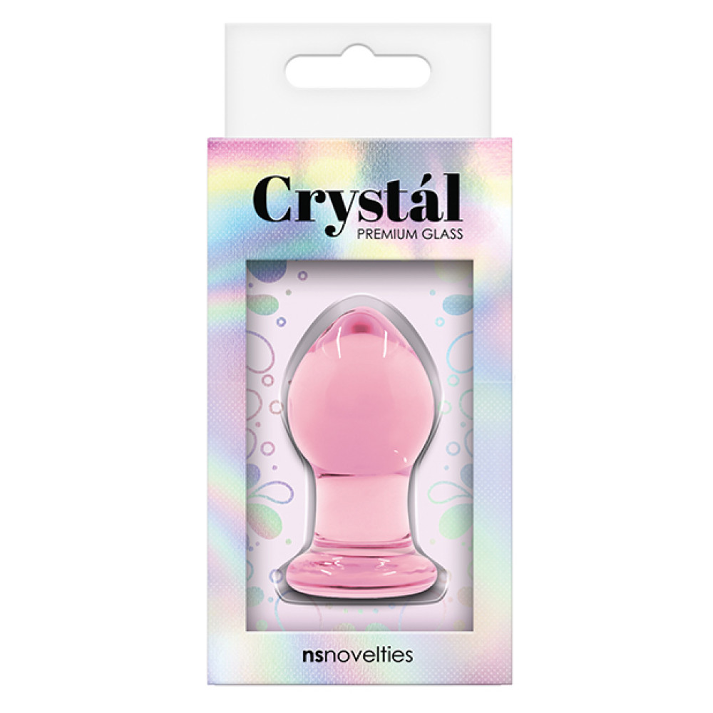 Crystal Glass Butt Plug Small - Pink