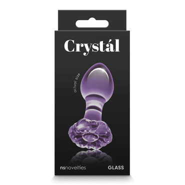 Crystal Flower Butt Plug - Purple
