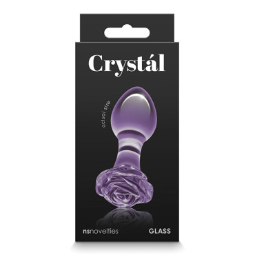 Crystal Rose Butt Plug - Purple