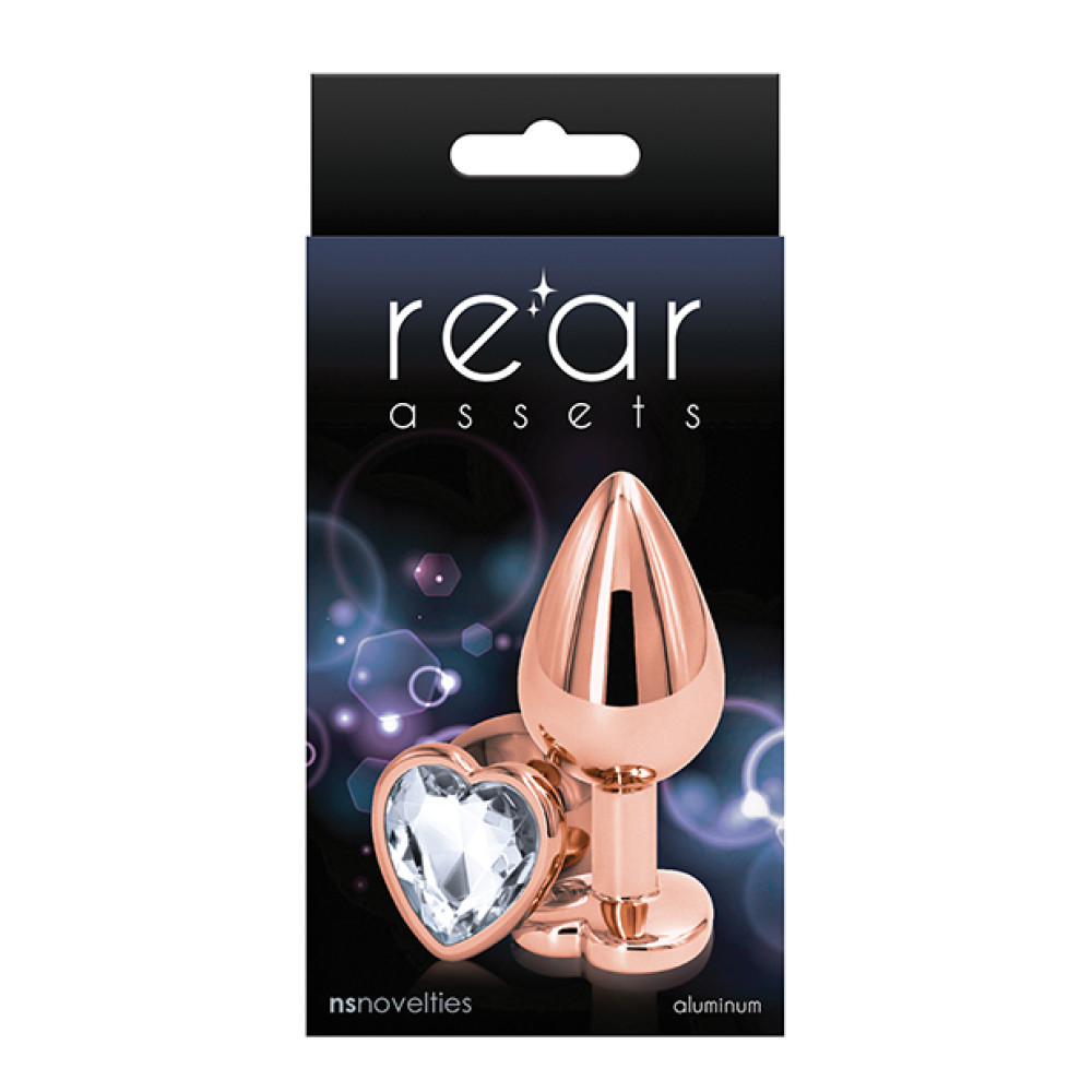 Rear Assets Rose Gold Heart Medium - Clear