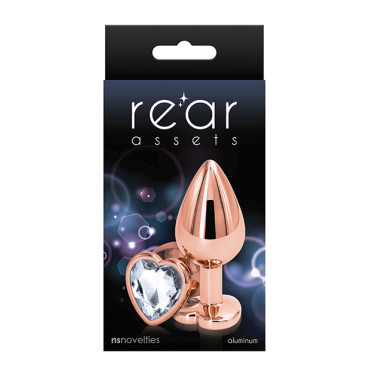 Rear Assets Rose Gold Heart Medium - Clear