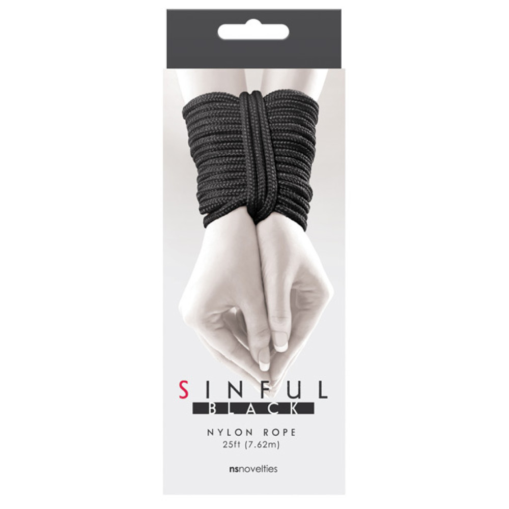 Sinful 25' Nylon Rope - Black