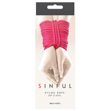 Sinful 25' Nylon Rope - Pink