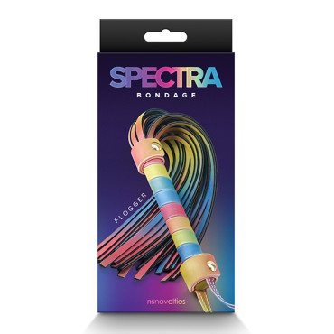 Spectra Bondage Flogger - Rainbow