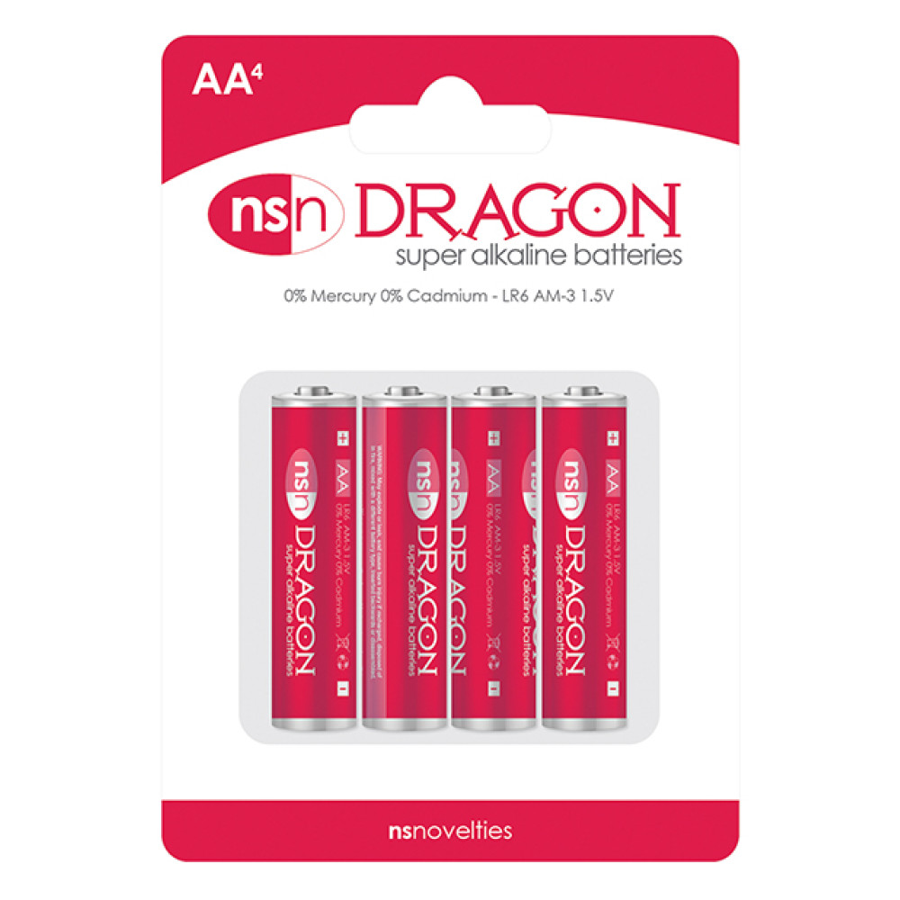 Dragon Alkaline Batteries - AA Pack of 4