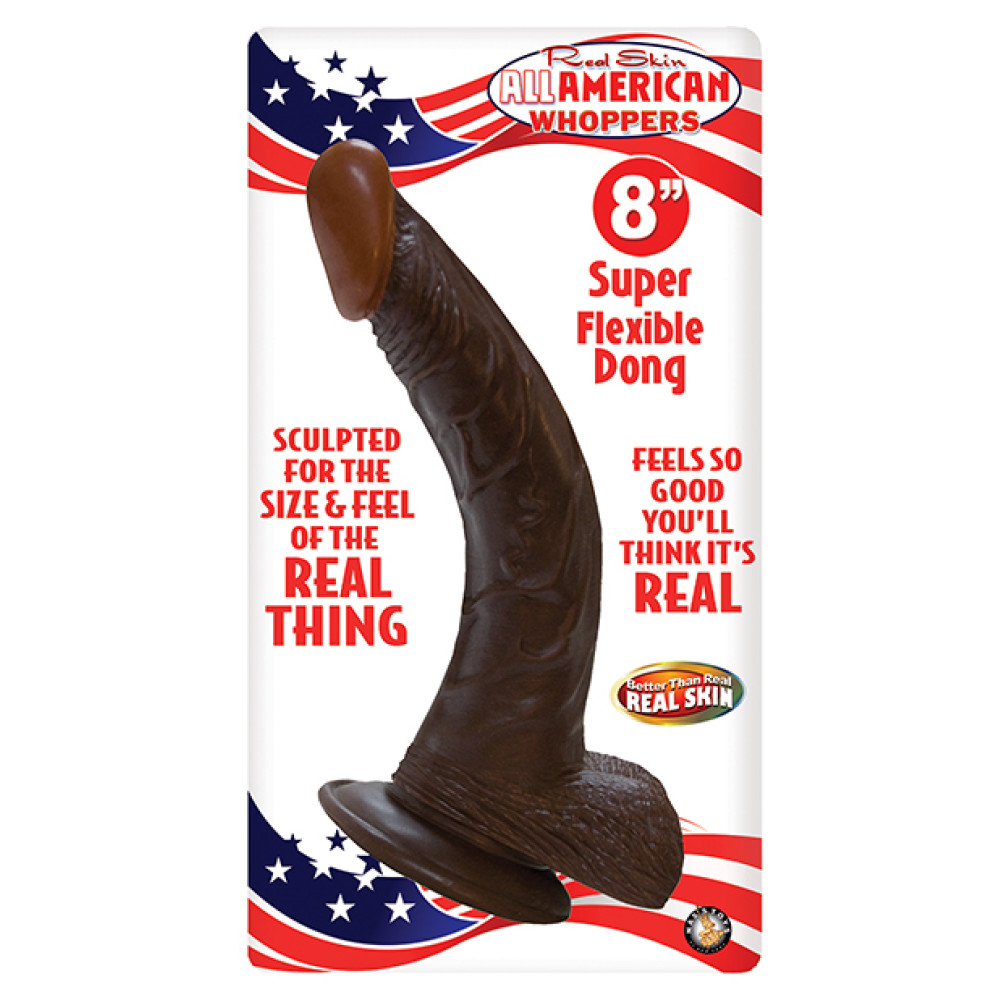 Real Skin Afro American Whoppers 8" Dong w/Balls