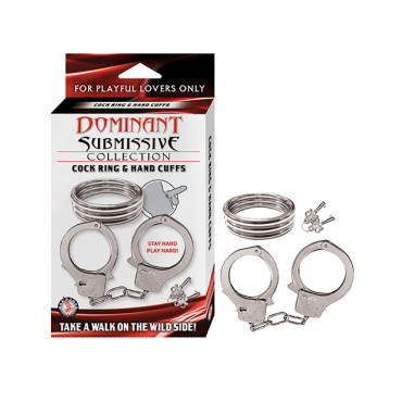 Dominant Submissive Collection Cockring and Handcuffs