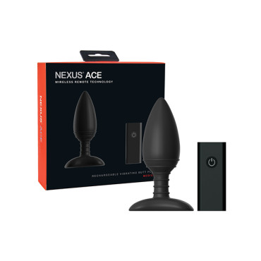 Nexus Ace Remote Control Butt Plug Medium - Black