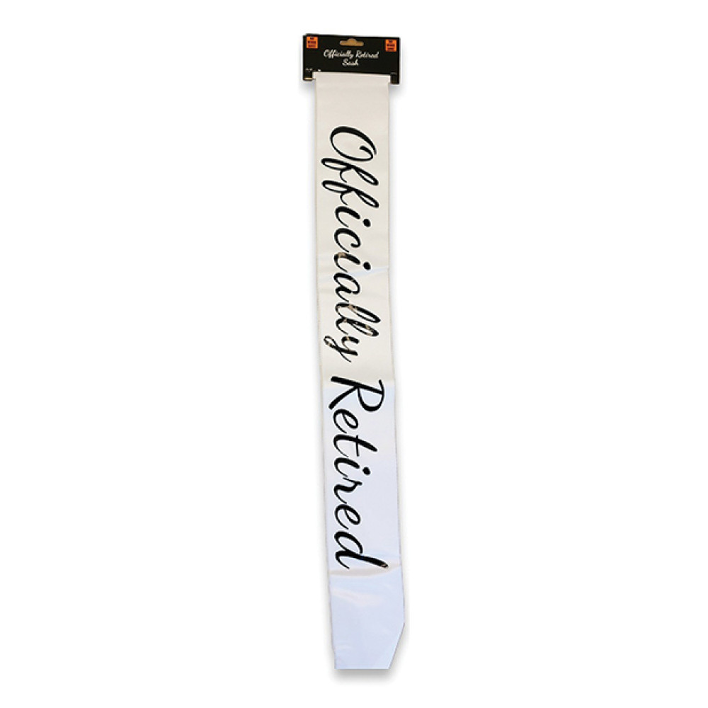 Officially Retired Sash - White