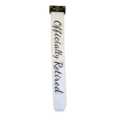 Officially Retired Sash - White