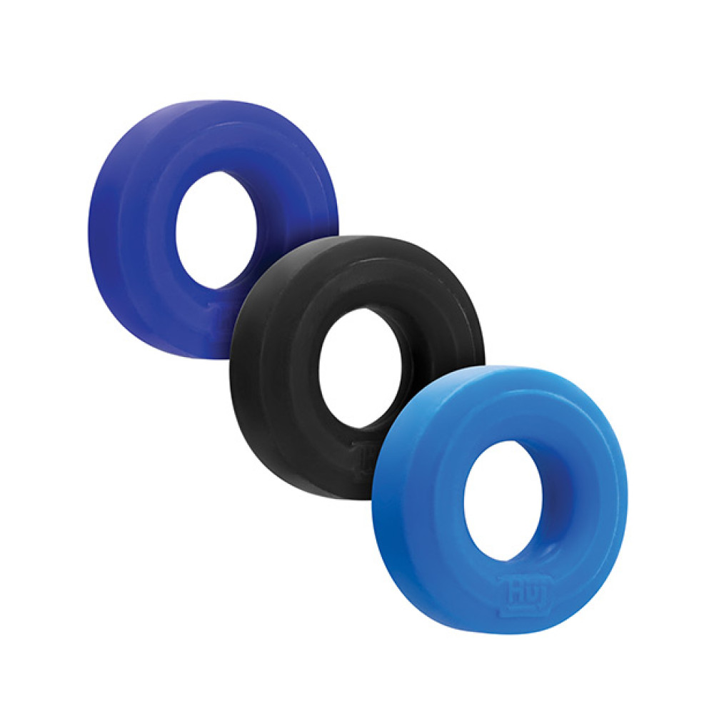 Hunky Junk C Ring Multi Pack - Cobalt Pack of 3