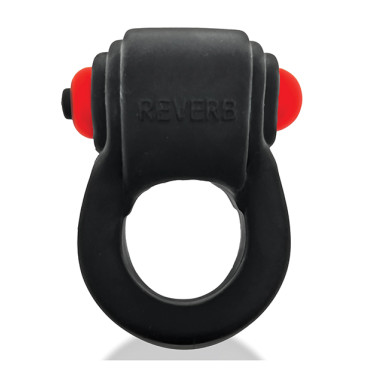 Hunkyjunk Revring Cock Ring w/Vibe - Tar w/Red Vibe