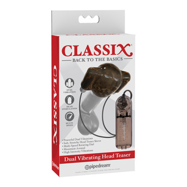 Classix Dual Vibrating Head Teaser - Black/Smoke