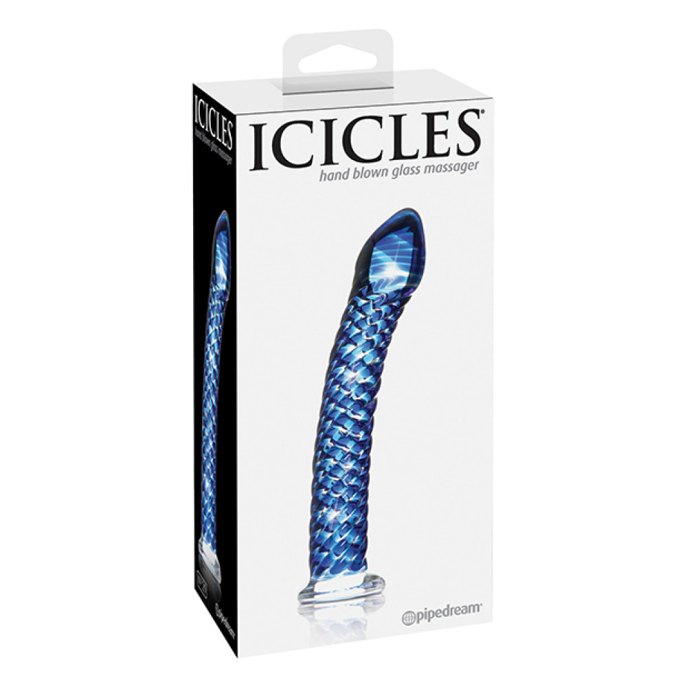 Icicles No. 29 Hand Blown Glass - Clear w/Ridges