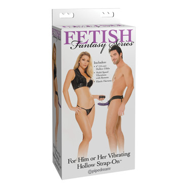 Fetish Fantasy Series for Him or Her Vibrating Hollow Strap-On - Purple