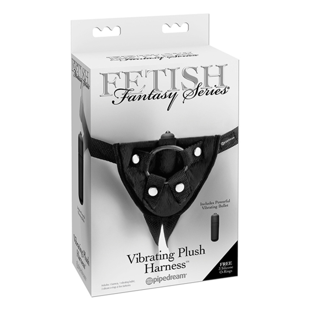 Fetish Fantasy Series Vibrating Plush Harness - Black