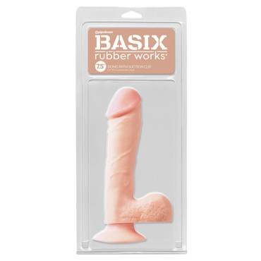 Basix Rubber Works 7.5" Dong w/Suction Cup - Flesh