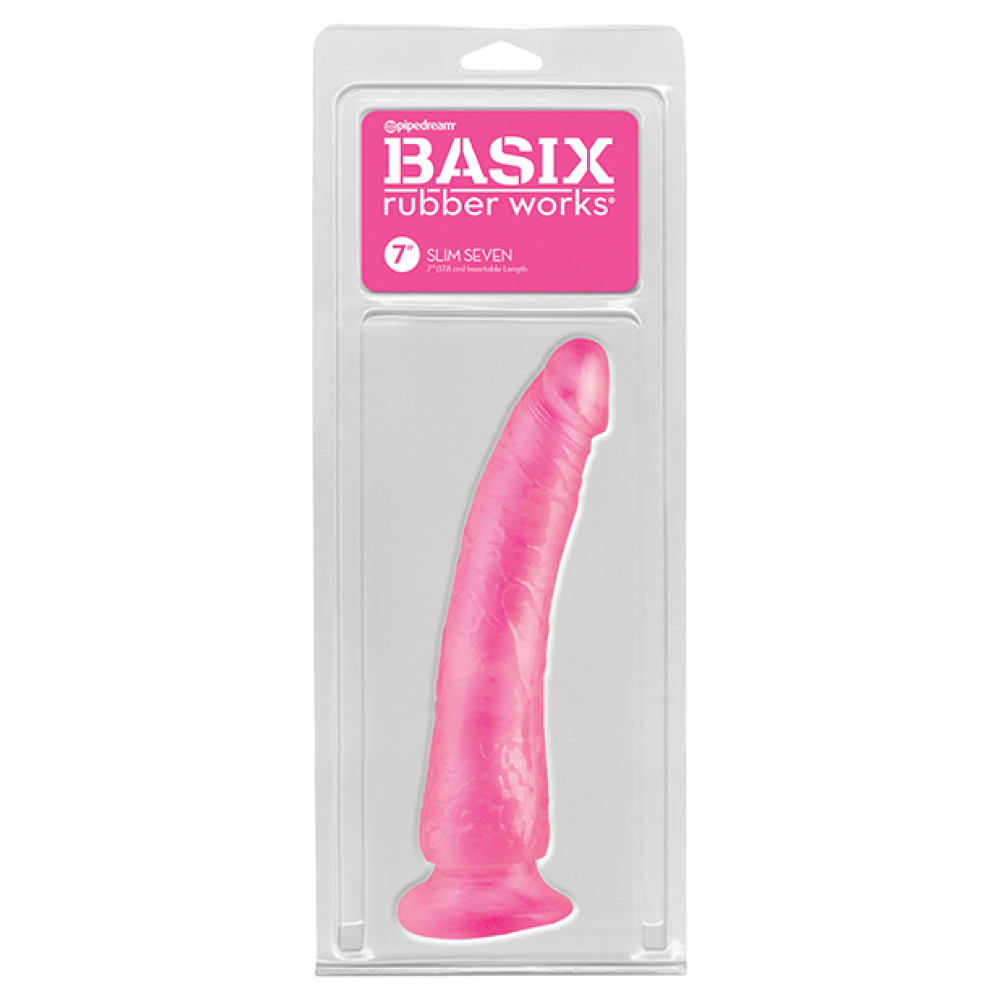 Basix Rubber Works 7" Slim Dong - Pink