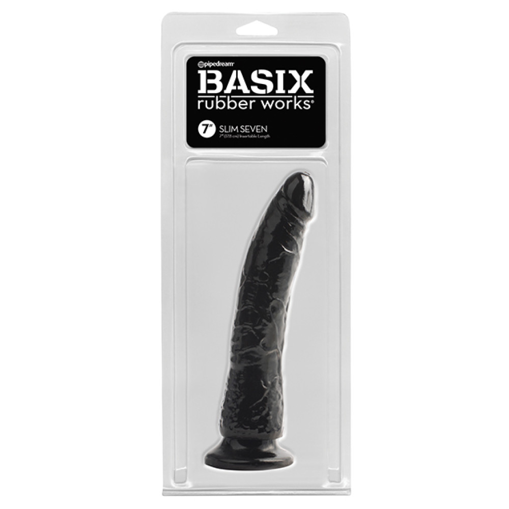 Basix Rubber Works Slim 7" w/Suction Cup - Black