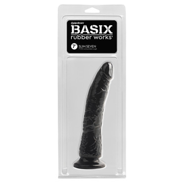 Basix Rubber Works Slim 7" w/Suction Cup - Black