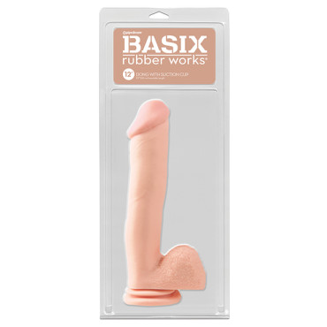 Basix Rubber Works 12" Dong w/Suction Cup - Flesh