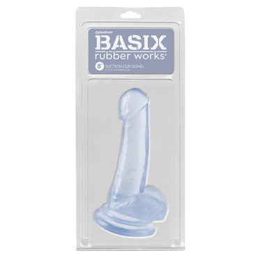 Basix Rubber Works 8" Suction Cup Dong - Clear
