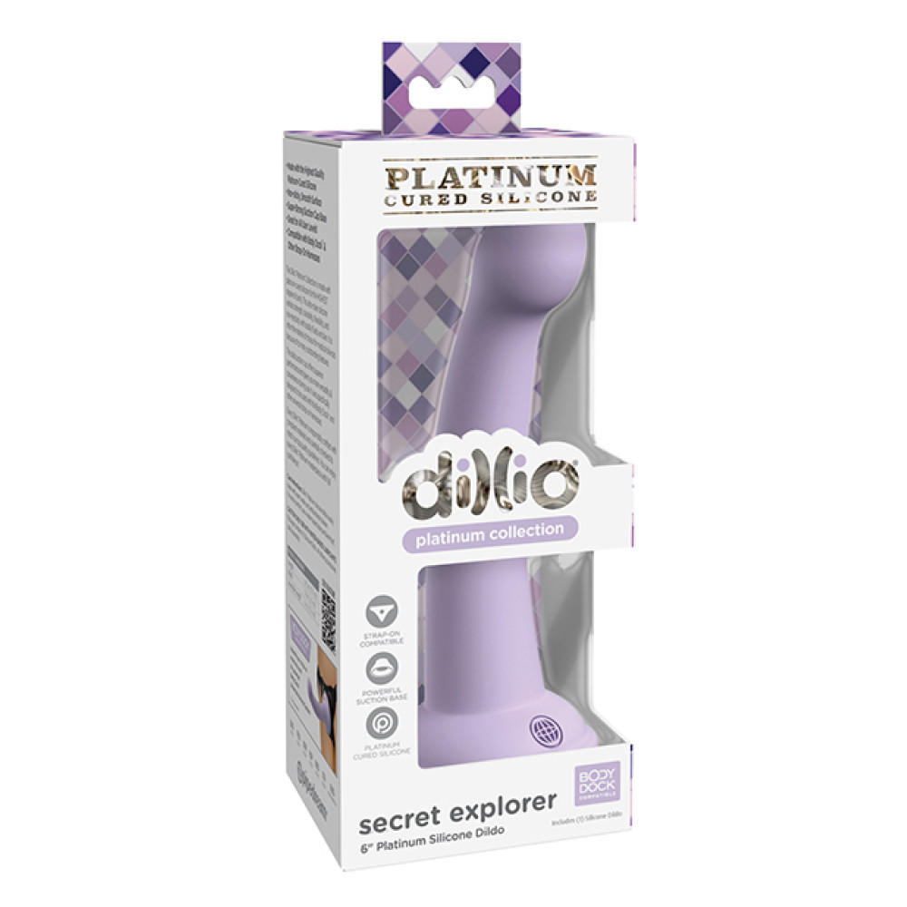 Dillio Platinum 6" Secret Explorer Silicone Dildo - Purple