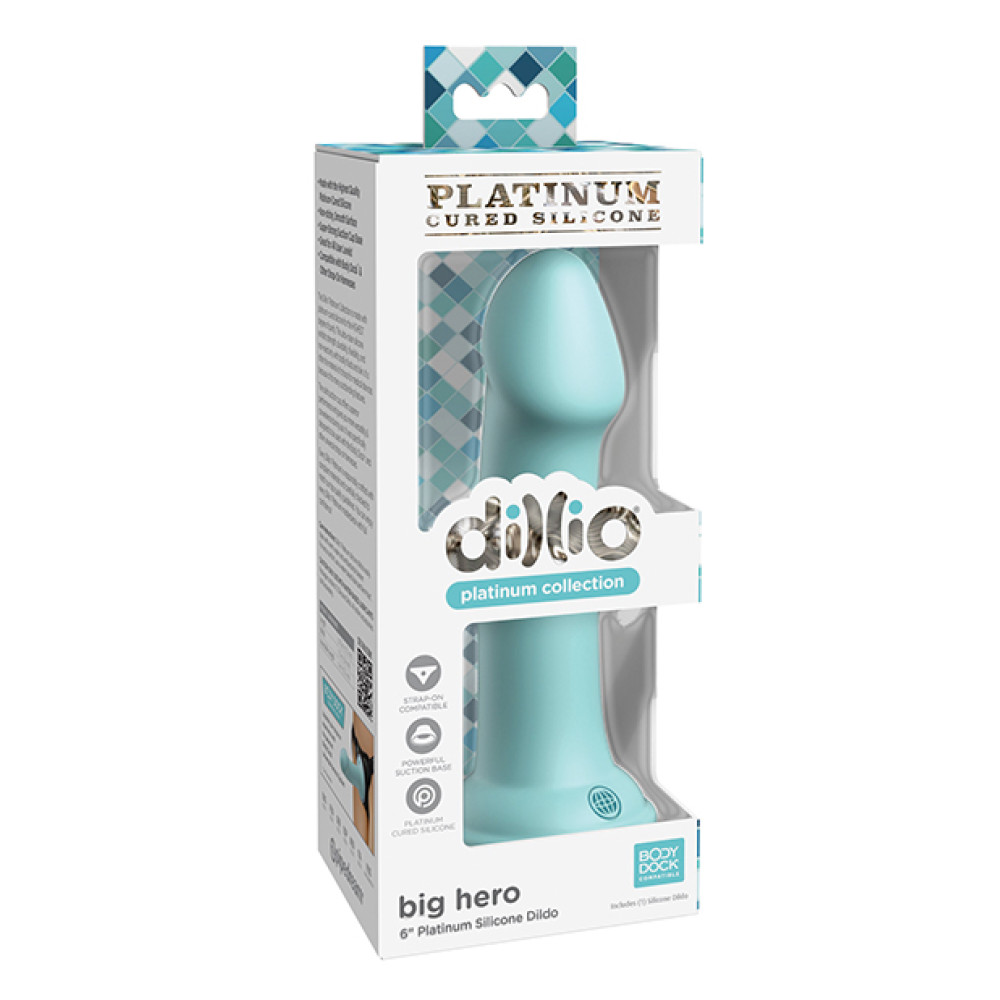 Dillio Platinum 6" Big Hero Silicone Dildo - Teal