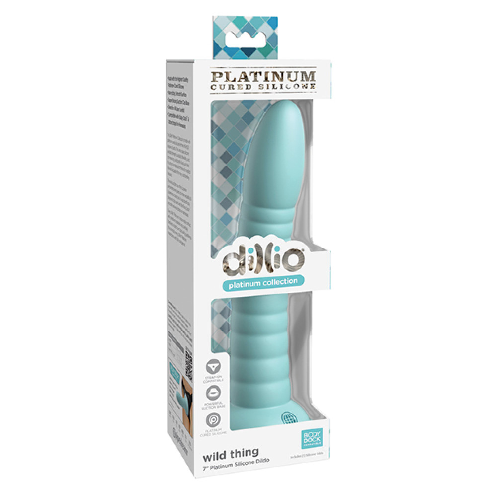 Dillio Platinum 7" Wild Thing Silicone Dildo - Teal