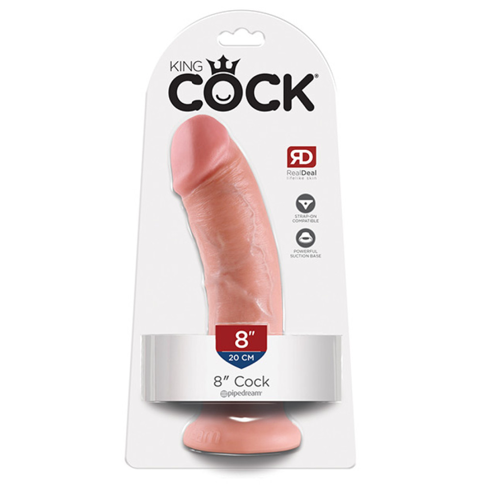 King Cock Realistic Suction Cup 8" Dong - Flesh