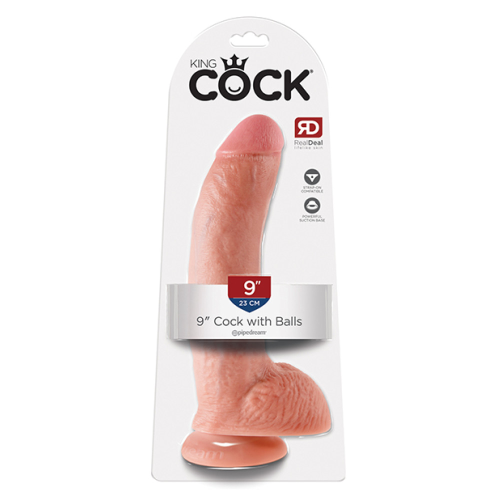 King Cock 9" Cock w/Balls - Flesh