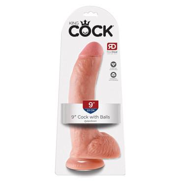 King Cock 9" Cock w/Balls - Flesh