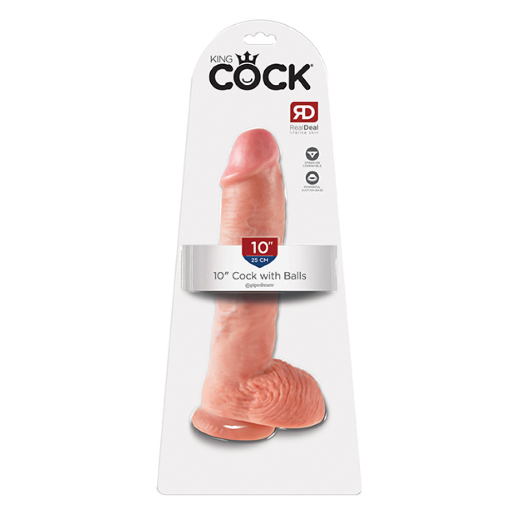 King Cock 10" Cock w/Balls - Flesh