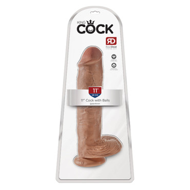 King Cock 11" Cock w/Balls - Tan
