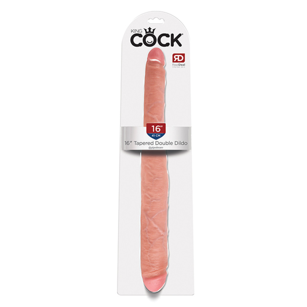 King Cock 16" Tapered Double Dildo - Flesh